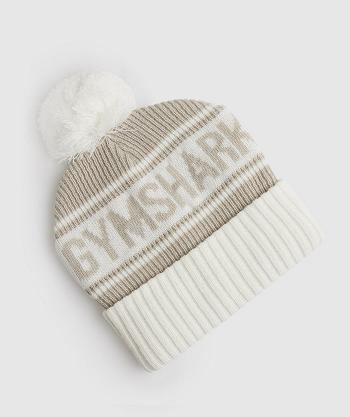 Sombreros Gymshark Pom Beanie Mujer Gris Blancas | CO 3046OKI